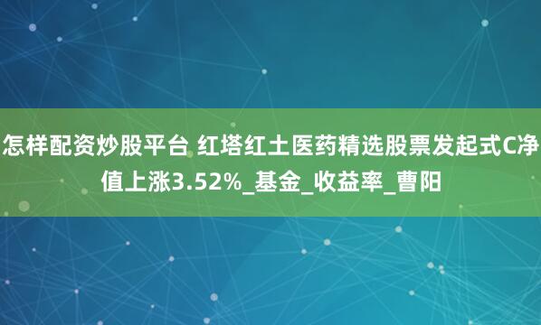 怎样配资炒股平台 红塔红土医药精选股票发起式C净值上涨3.52%_基金_收益率_曹阳