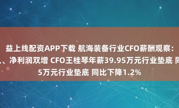 益上线配资APP下载 航海装备行业CFO薪酬观察：亚星锚链收入、净利润双增 CFO王桂琴年薪39.95万元行业垫底 同比下降1.2%
