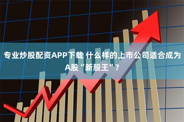 专业炒股配资APP下载 什么样的上市公司适合成为A股“新股王”?